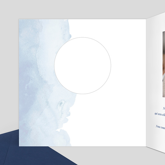 Faire-part baptême Découpe Ecume Intérieur Gauche