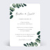 Faire-part baptême Eucalyptus Calendrier Verso