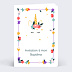 Faire-part baptême Licorne et Fleurs