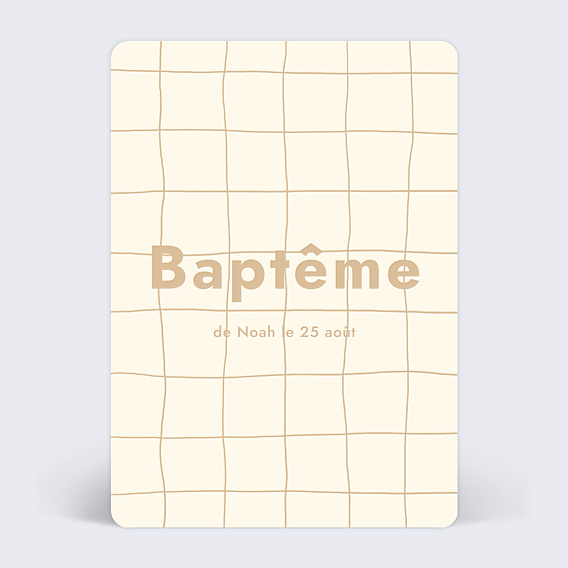 Faire-part baptême Douce grille