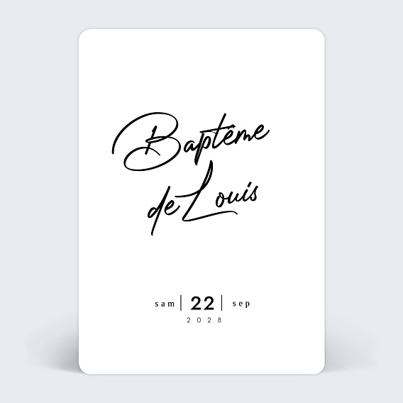 Faire-part Baptême Ultra minimaliste
