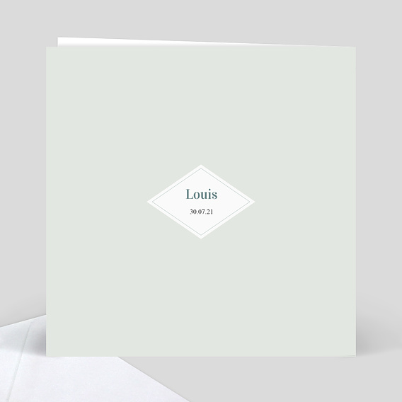 Faire-part baptême Botanique Simple Verso