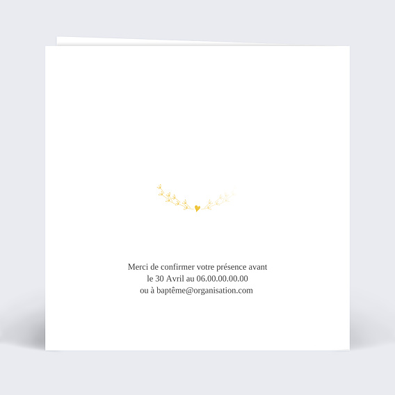 Faire-part baptême Coeur Bucolique Multi Verso