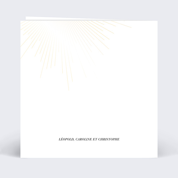 Faire-part baptême Dorure croix Verso