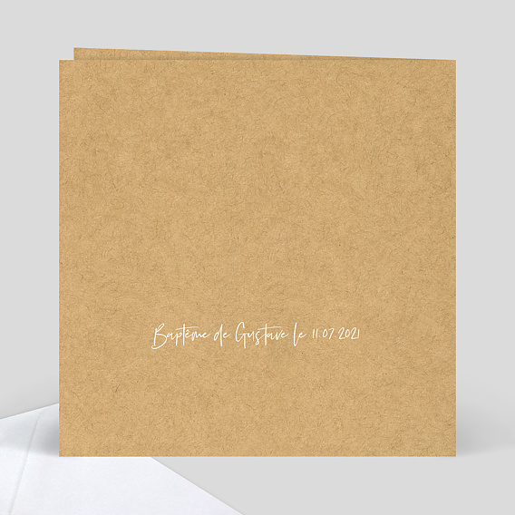 Faire-part baptême Lauriers Verso