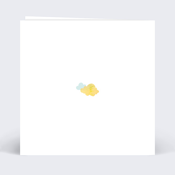 Faire-part baptême Nuages Doux Verso
