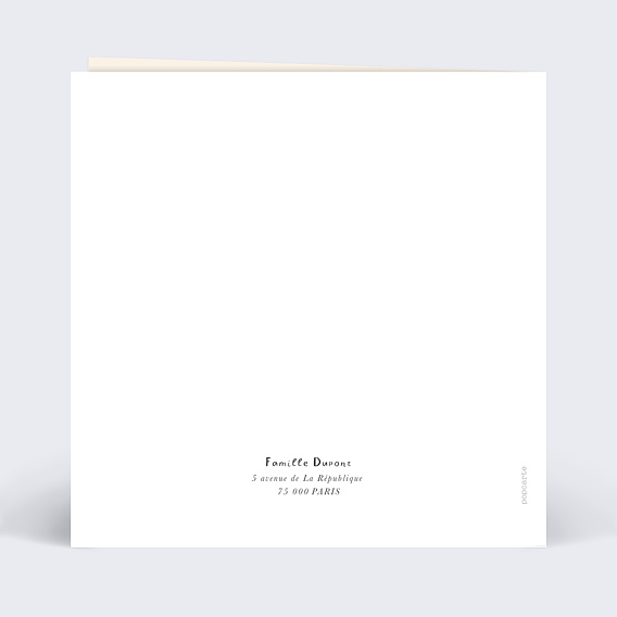 Faire-part baptême Pattern Papillons Verso