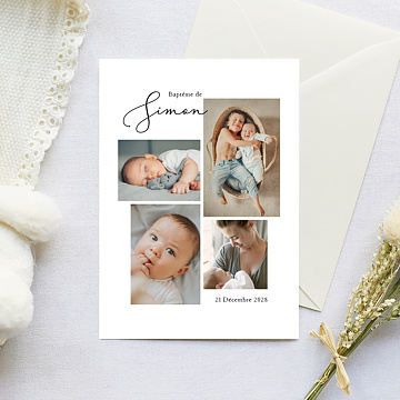 Faire-part Baptme Scrapbooking