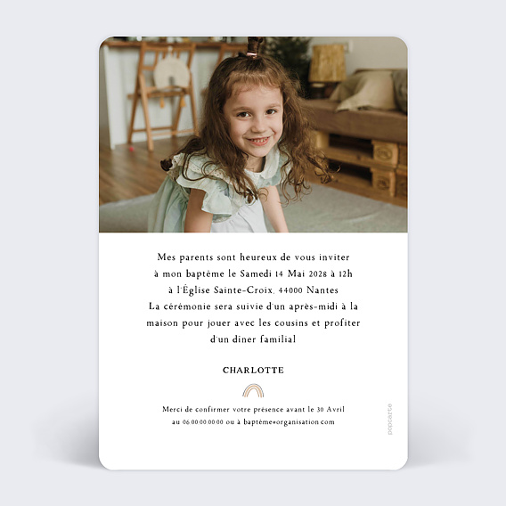 Faire-part baptême Petits Jouets Verso