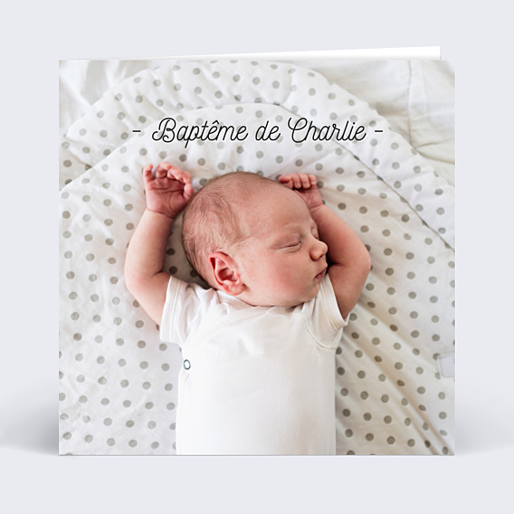 Faire-part baptême Tirets