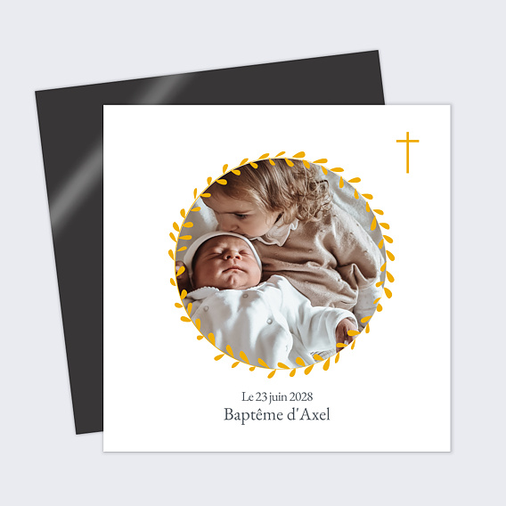Faire-part baptême Couronne