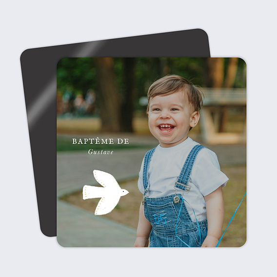 Faire-part baptême Colombe Photo