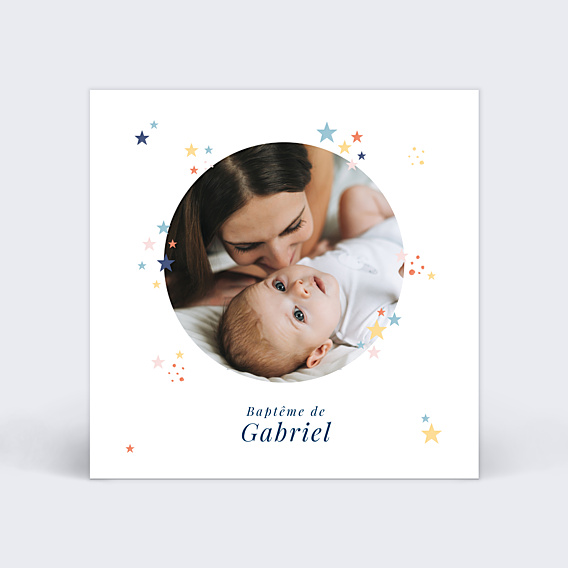 Faire-part Baptême Petites Étoiles