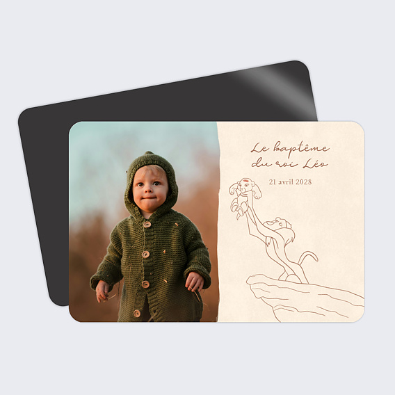 Faire-part baptême Roi Lion