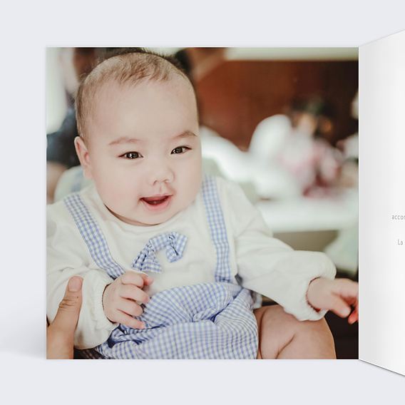 Faire-part baptême Printemps Photo Intérieur Gauche