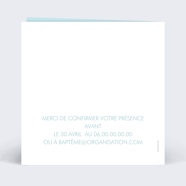 Faire-part Baptême Découpe Nuage Verso