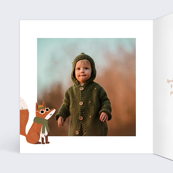 Faire-part Baptême Petit Renard