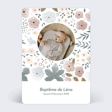 Faire-part Baptme Faire-part Baptme Cadre Liberty
