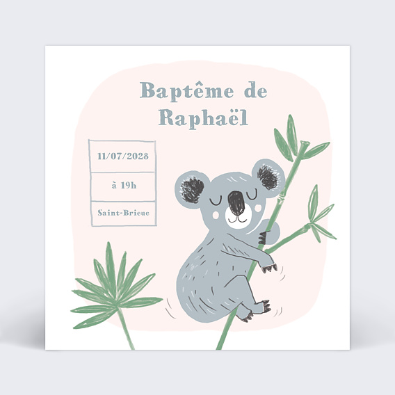 Faire-part baptême Koala Original