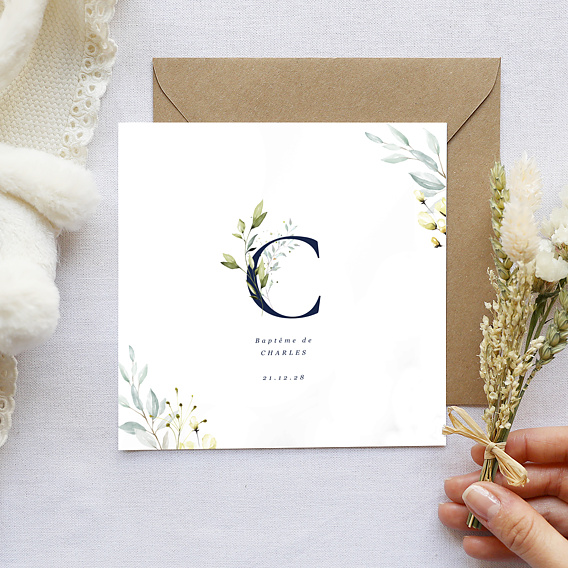 Faire-part baptême Lettrine Après 1