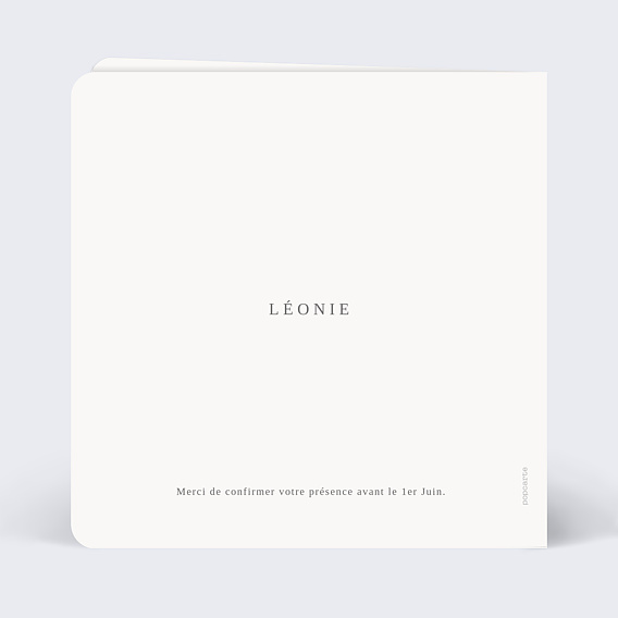 Faire-part baptême Bohème rosé Verso