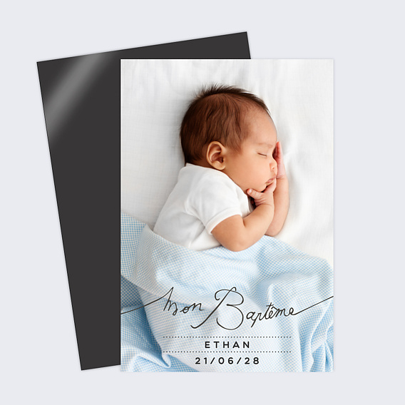 Faire-part Baptême Lettres Chic