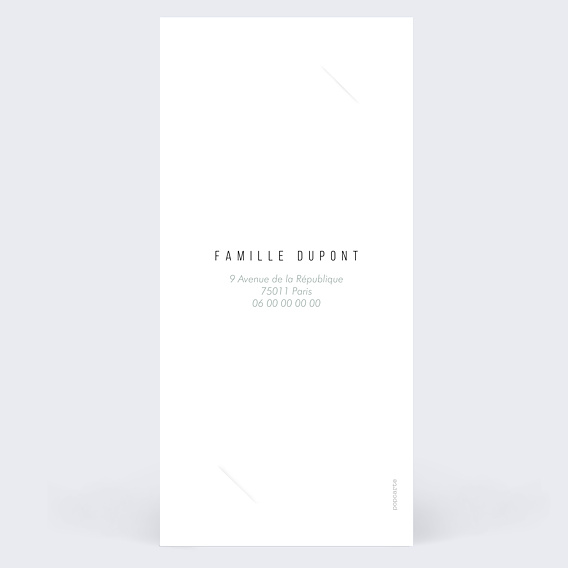 Faire-part baptême Petite Croix Verso