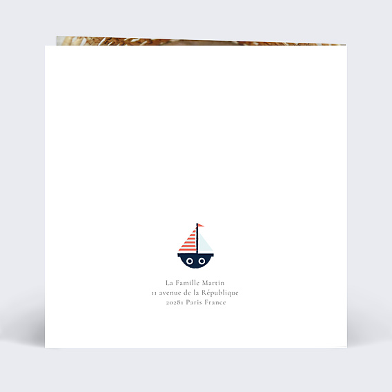 Faire-part Baptême Petits Bateaux
