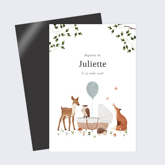 Faire-part baptême Forêt Enchantée