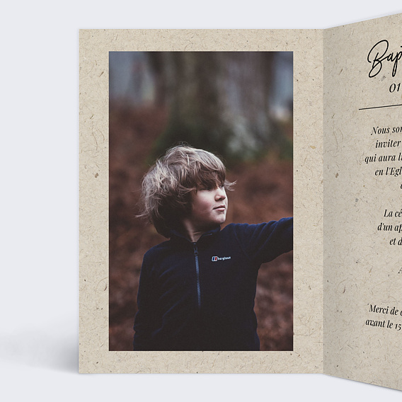 Faire-part baptême Esprit Chiné I Intérieur Gauche