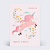 Faire-part Baptême Jolie Licorne