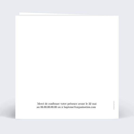 Faire-part baptême Lettres Manuscrites Verso