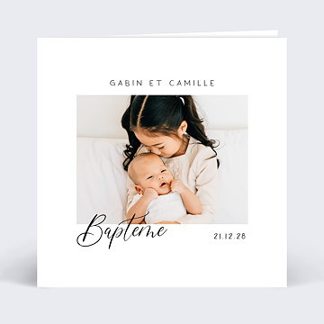 Faire-part de Baptême Virtuel Faire-part baptême Frère et soeur