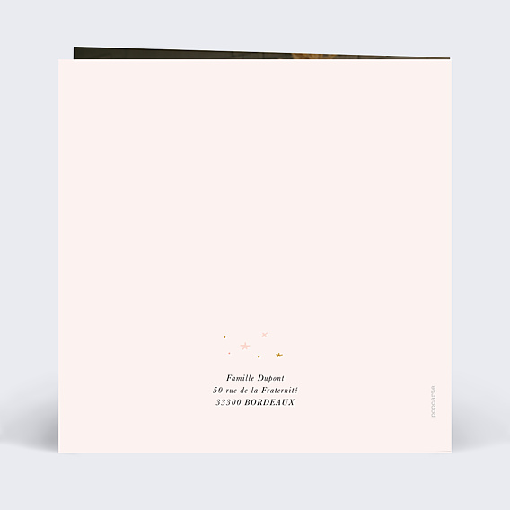 Faire-part Baptême Carrosse Rose