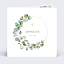 Faire-part baptême Couronne Ocre Eucalyptus