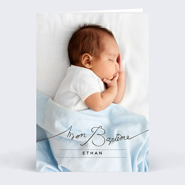 Faire-part de Baptême Lettres Chic