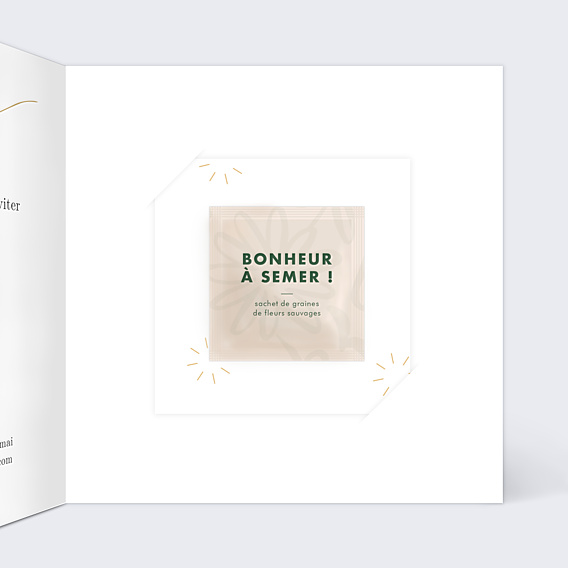 Faire-part Baptême Lettres Manuscrites Graines