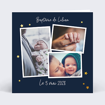 Faire-part de Baptême Virtuel Faire-part baptême Etoiles marines