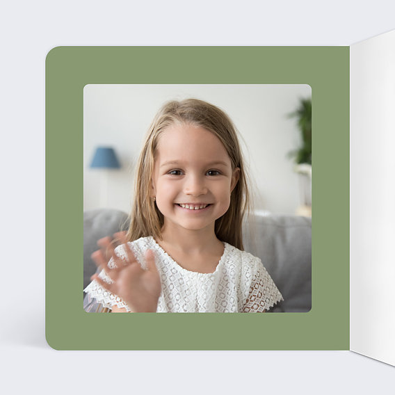 Faire-part baptême Petite Robe Blanche Intérieur Gauche