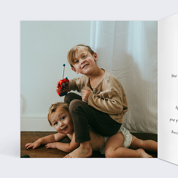 Faire-part baptême Jungle Sauvage Intérieur Gauche