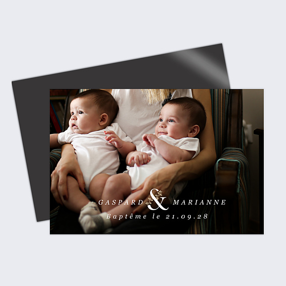 Faire-part baptême Jumeaux