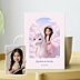 Faire-part Baptême Portrait avec licorne