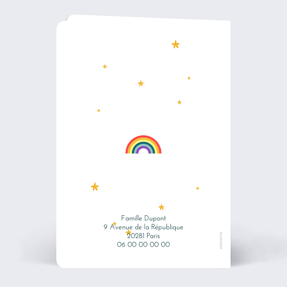 Faire-part Baptême Licorne et Fleurs