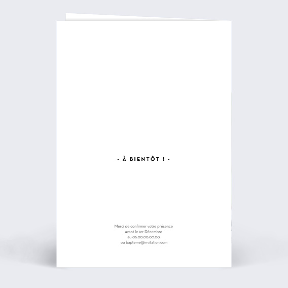 Faire-part baptême Belles Lettres Verso