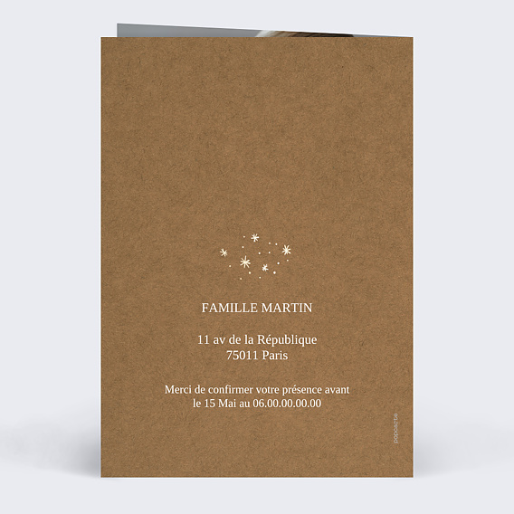 Faire-part baptême Petits Anges Verso