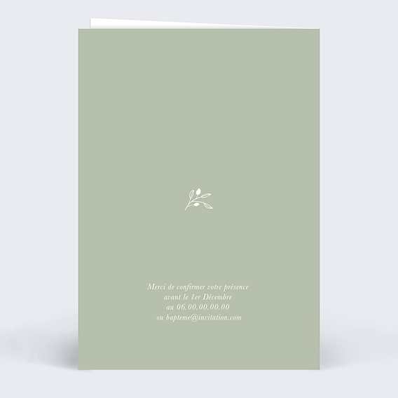 Faire-part baptême Photomaton Amande Verso