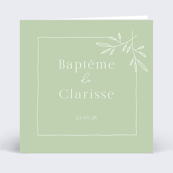 Faire-part baptême Cadre minimaliste chic