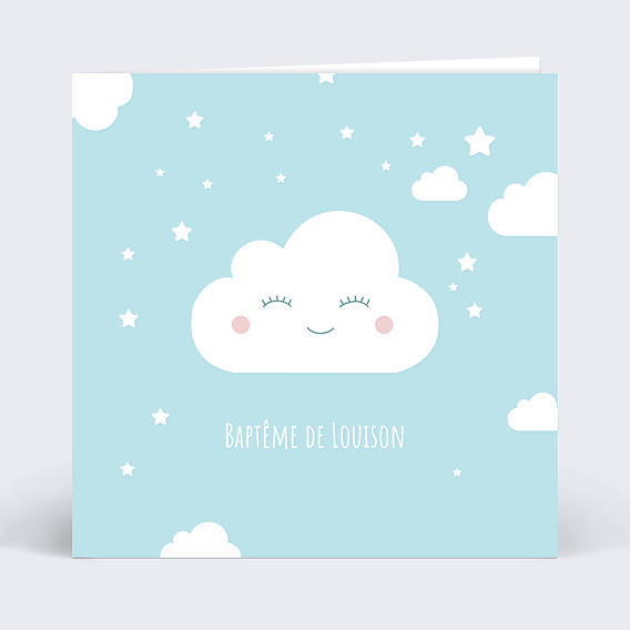Faire-part Baptême Découpe Nuage
