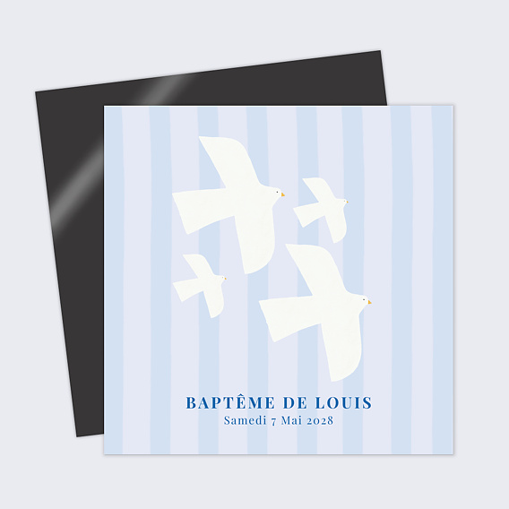 Faire-part baptême Colombes Minimalistes