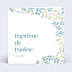 Faire-part Baptême Petites fleurs bleues